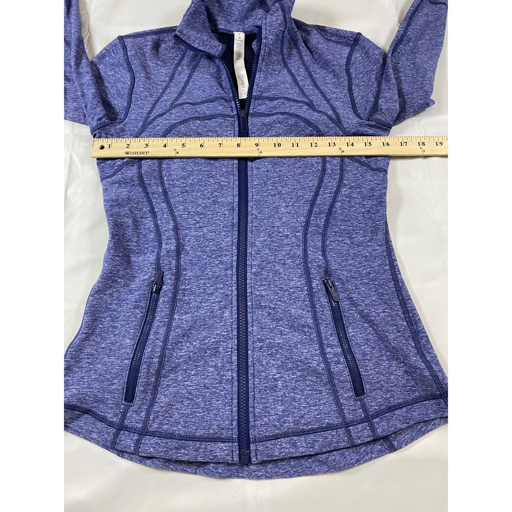 Lululemon Define Jacket Heathered Blue Full Zip Size 8 - Picture 10 of 11